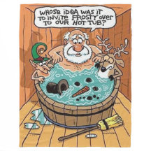 Frosty In A Hot Tub