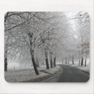 Frosty journey mouse mat