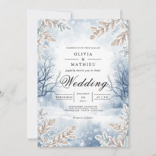 Frosty Landscape Branch Wedding Invitation
