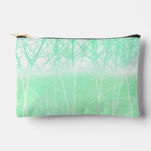 Frosty Misty Branches Mint Green Accessory Pouch