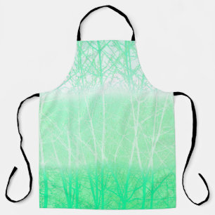 Frosty Misty Branches Mint Green Apron
