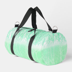 Frosty Misty Branches Mint Green Duffle Bag