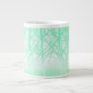 Frosty Misty Branches Mint Green Large Coffee Mug