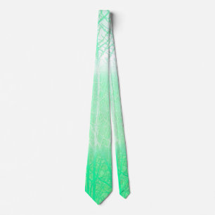 Frosty Misty Branches Mint Green Tie