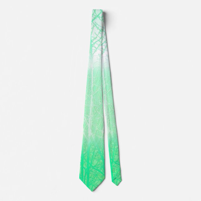 Frosty Misty Branches Mint Green Tie (Front)