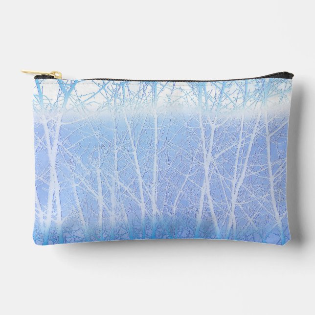 Frosty MIsty Trees Baby Blue Accessory Pouch (Front)