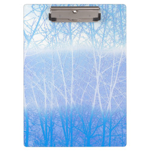 Frosty MIsty Trees Baby Blue Clipboard
