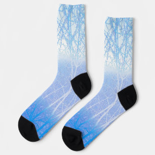 Frosty MIsty Trees Baby Blue Socks