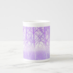 Frosty Misty Trees in Lilac Lavender Bone China Mug