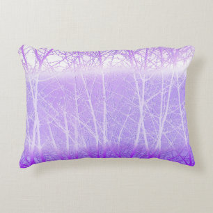 Frosty Misty Trees in Lilac Lavender Decorative Cushion