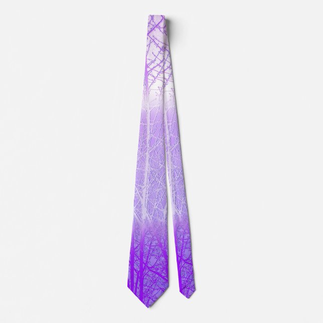 Frosty Misty Trees in Lilac Lavender Tie (Front)