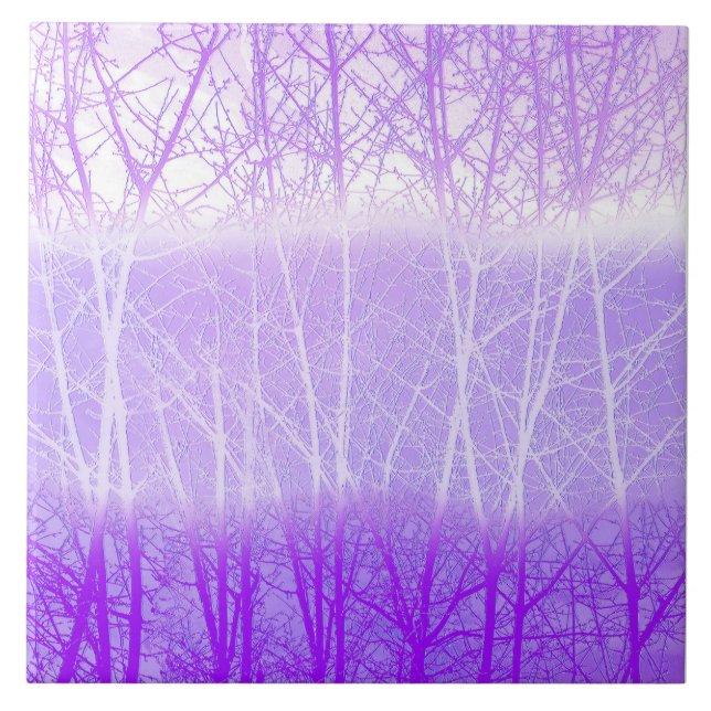 Frosty Misty Trees in Lilac Lavender Tile (Front)