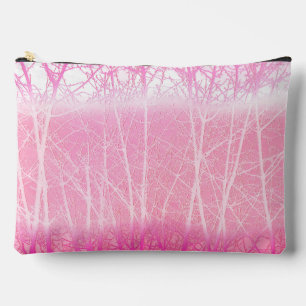 Frosty Misty Trees in Peach and Pink Accessory Pouch