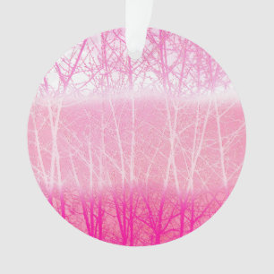 Frosty Misty Trees in Peach and Pink Ornament