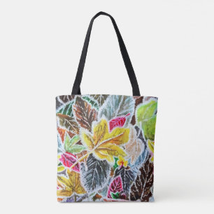 Frosty Morning Colourful Autumn Leaves - Art Tote Bag