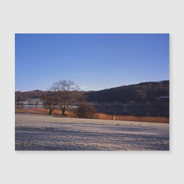 Frosty morning Esthwaite Water Cumbria England (Front)