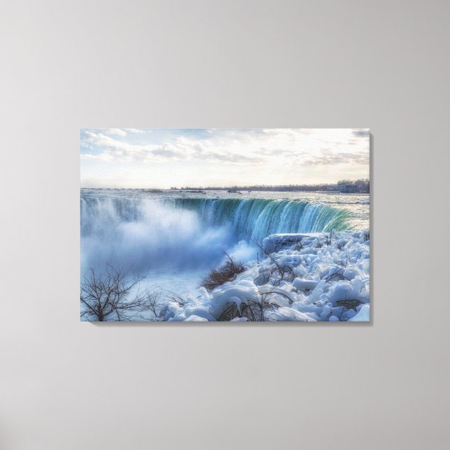 Frosty Niagara Falls Morning Photograph Canvas Pri Print (Front)