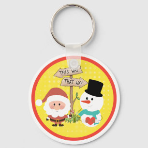 Frosty or Santa? Which way to Christmas? Keychain