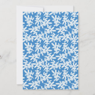 Frosty Pine Tree Branches White Blue Christmas Thank You Card
