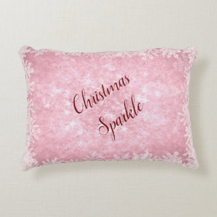 Frosty pink Christmas sparkle Decorative Cushion