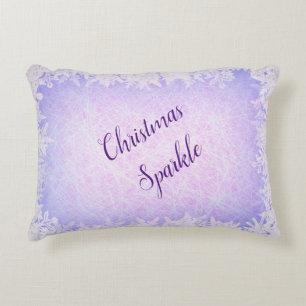 Frosty purple Christmas sparkle Decorative Cushion