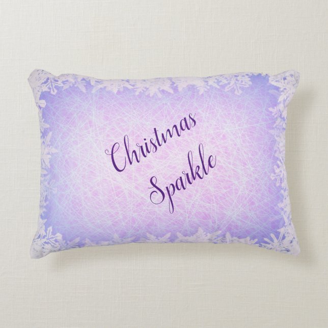 Frosty purple Christmas sparkle Decorative Cushion (Front)