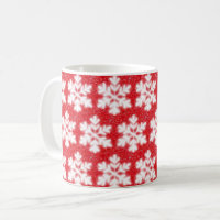 Frosty red North Pole snowflakes | sparkling snow