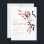 frosty red winter floral Wedding Dinner Menu card<br><div class="desc">Our "frosty winter floral" comes in two different tones dusty blue and misty red for a colourful elegant wedding suite. You can mix and match the products depending on your chosen colour scheme. Check our store for more items from this collection.</div>
