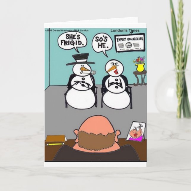 Frosty Relationships Funny Christmas gifts & Tees Holiday Card (Front)