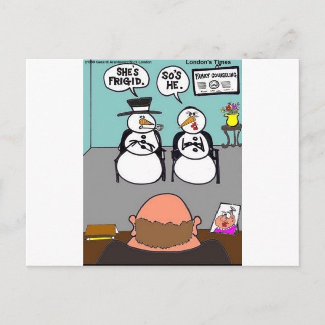 Frosty Relationships Funny Christmas gifts & Tees Holiday Postcard (Front)