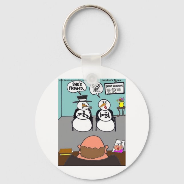 Frosty Relationships Funny Christmas gifts & Tees Key Ring (Front)