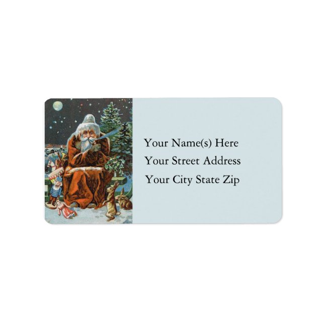 Frosty Santa Vintage Address Label (Front)
