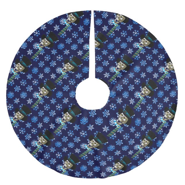 Frosty Skull Brushed Polyester Tree Skirt (Front)