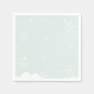 Frosty Snowflakes Birthday Party Napkin