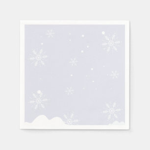 Frosty Snowflakes Birthday Party Napkin