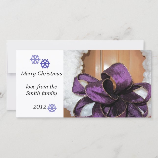 Frosty Snowflakes Photo Greeting Card (Front)