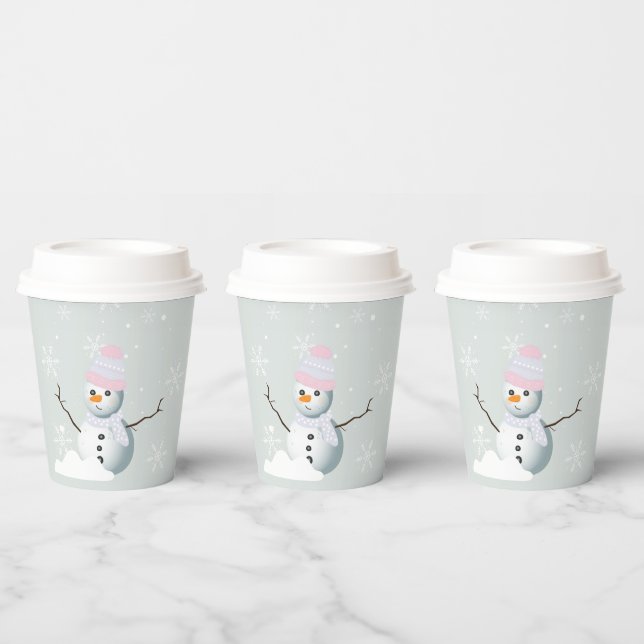 Frosty snowflakes snowman Birthday Party Paper Cups (Multi)