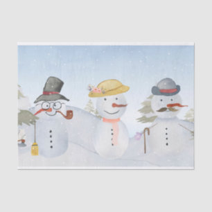 Frosty Snowman & Friends Winter Snow Scene Tissue Paper