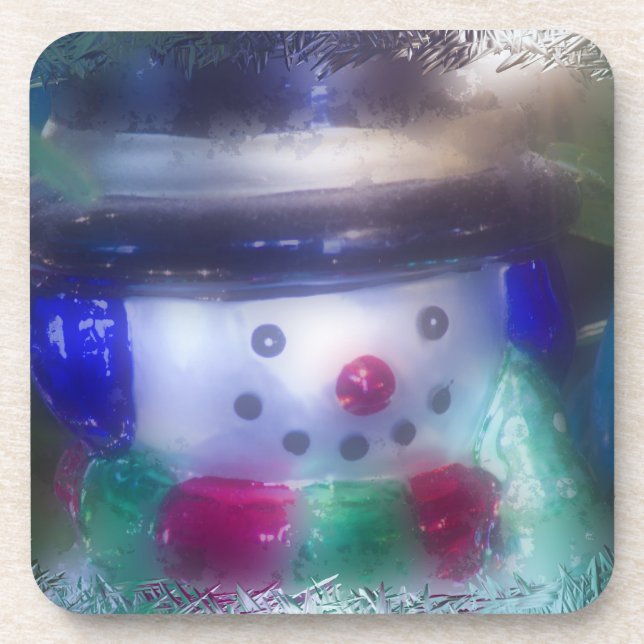 Frosty Snowman Ornament Coaster (Front)