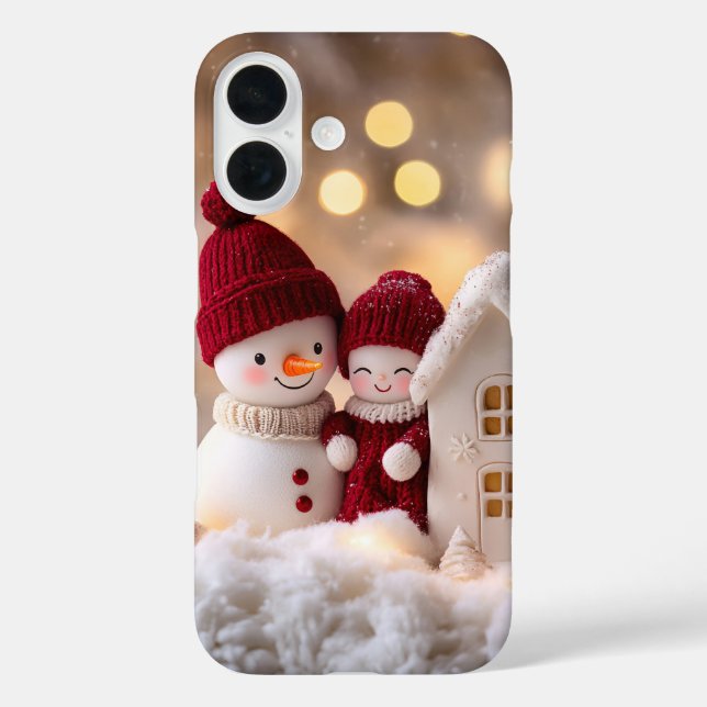 Frosty Snowman Siblings Winter Joy Case-Mate iPhone Case (Back)