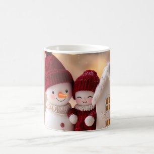 Frosty Snowman Siblings Winter Joy Coffee Mug