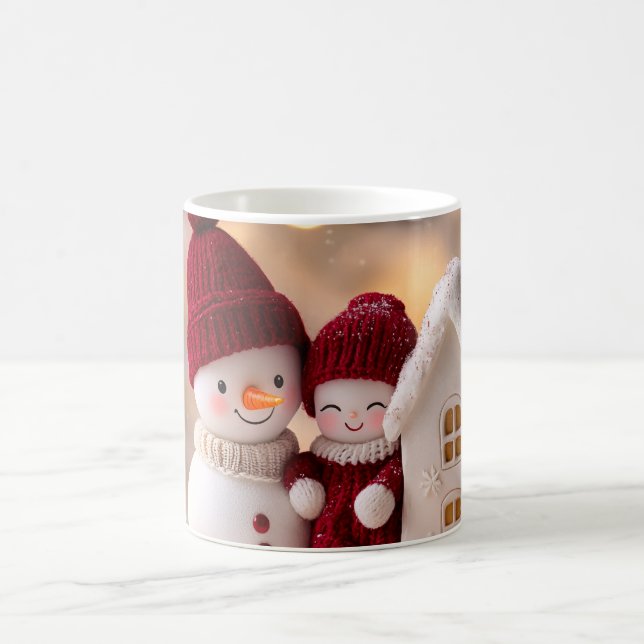 Frosty Snowman Siblings Winter Joy Coffee Mug (Center)