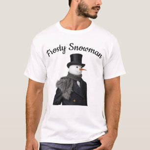 Frosty Snowman Simple Elegant Chirstmas Snowman T-Shirt