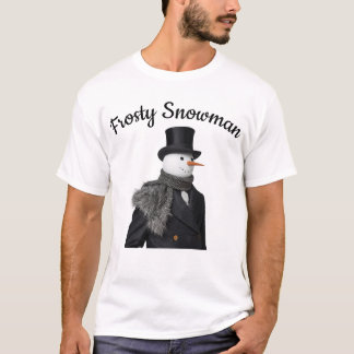 Frosty Snowman Simple Elegant Chirstmas Snowman  T-Shirt