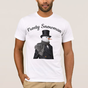 Frosty Snowman Simple Elegant Chirstmas Snowman T-Shirt