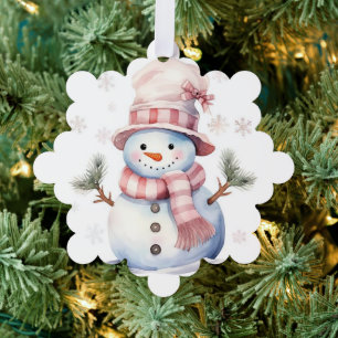 Frosty Snowman Tree Decoration Card