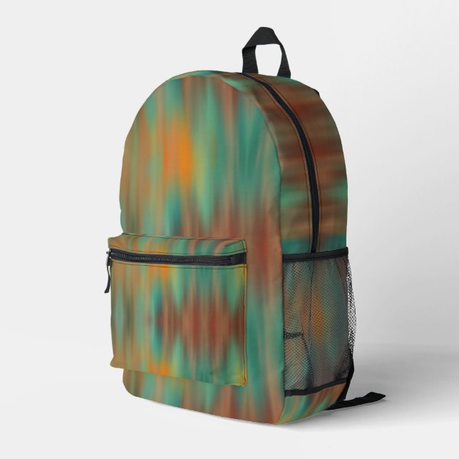 Frosty Southwestern Glass Abstract Pattern Printed Backpack (Back Corner Right)