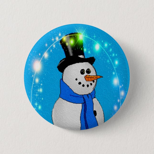 Frosty Stars 6 Cm Round Badge (Front)