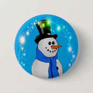Frosty Stars 6 Cm Round Badge
