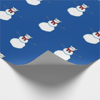 Frosty The Snow Cat - Blue Wrapping Paper